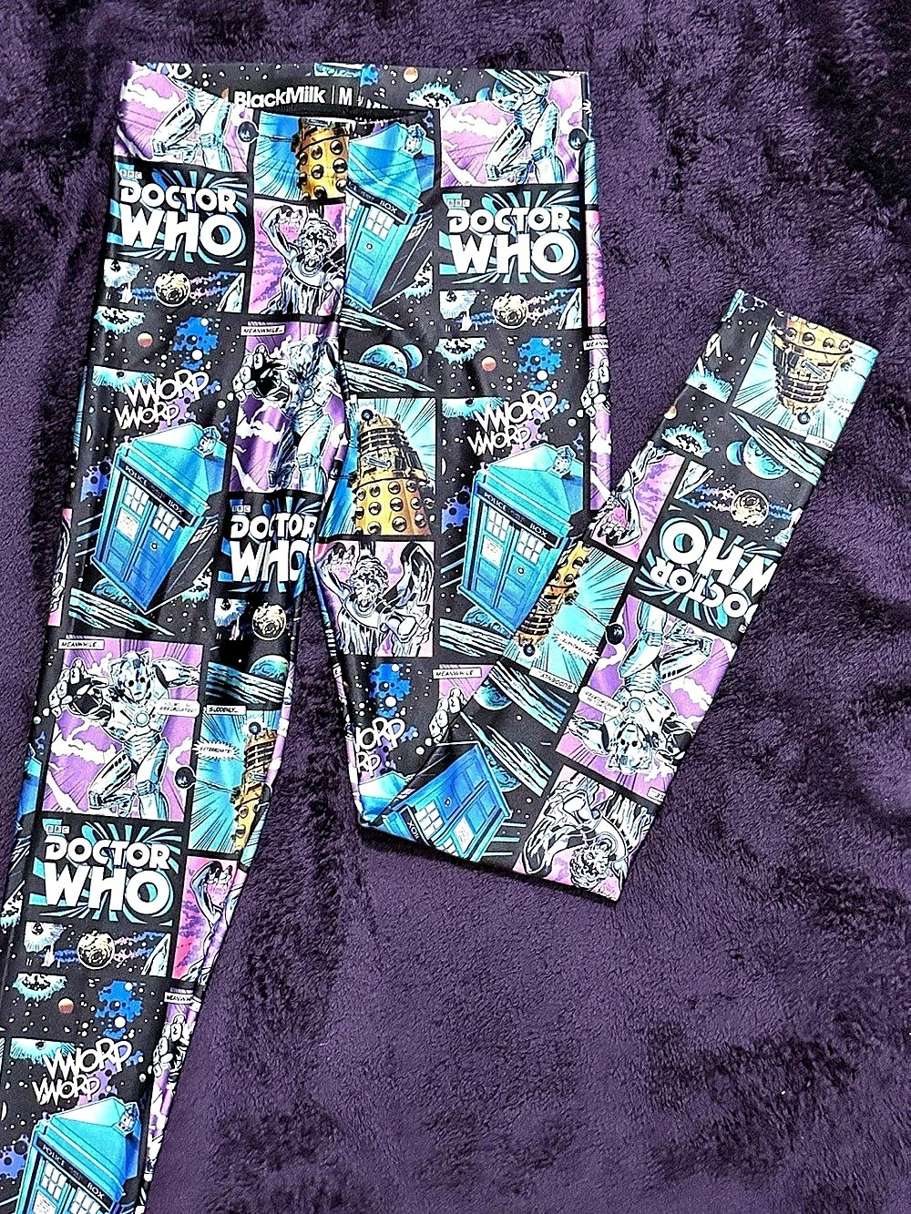 BlackMilk Doctor Who Leggings Comic Strip Mashup New with Tags - Picture 2 of 14
